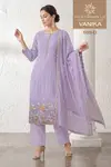 Vanika By Vinay Kuleesh Mul Chanderi Embroidery Dress Material Wholesale In India